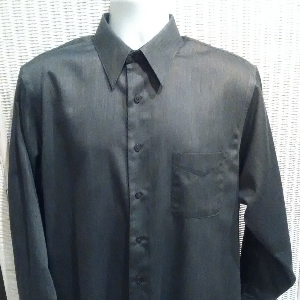 Geoffrey Beene Sateen mens Grey Shirt